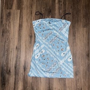 Blue Bandanna Design Dress